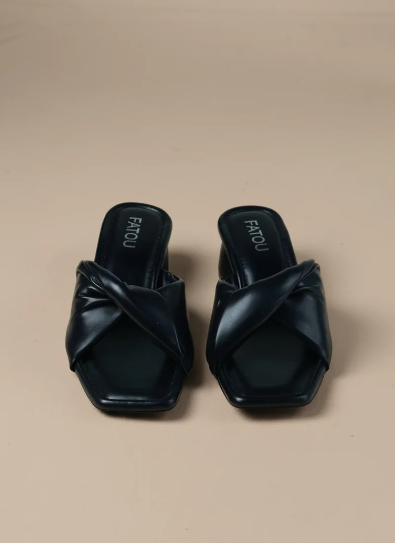 Black Twisted Block Heels - Image 5