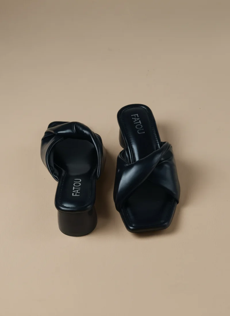 Black Twisted Block Heels - Image 3