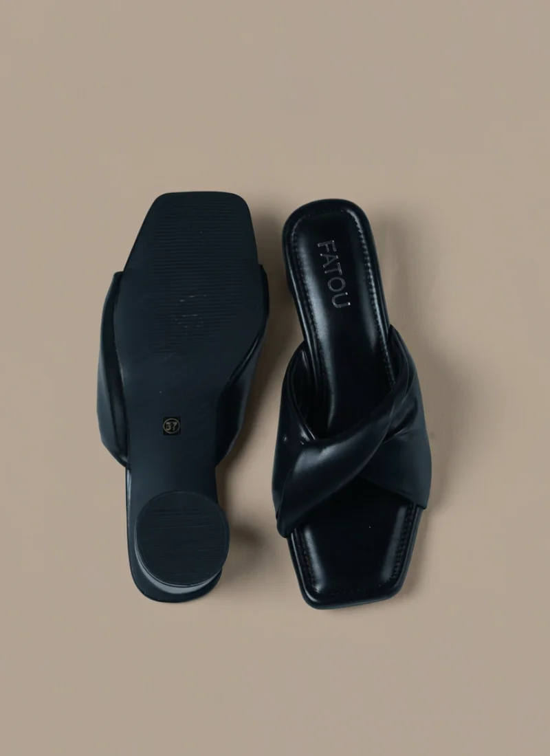 Black Twisted Block Heels - Image 4